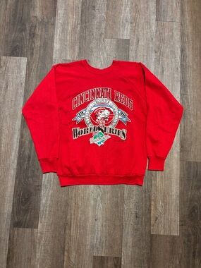 Vintage 1990 Signal Sports Cincinnati Reds World Series Crewneck Sweatshirt